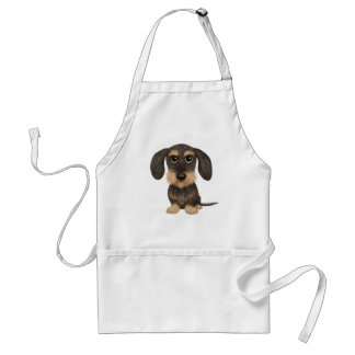 Wirehaired Dachshund | Cute Cartoon Dog Teckel Standard Apron