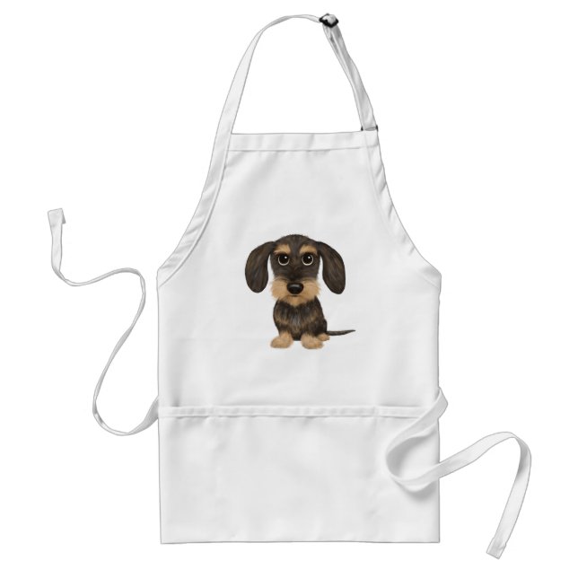 Wirehaired Dachshund | Cute Cartoon Dog Teckel Standard Apron (Front)