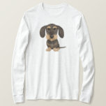 Wirehaired Dachshund | Cute Cartoon Dog Teckel T-Shirt<br><div class="desc">Cute Dachshund Cartoon Dog Shirt. Wirehaired wild boar and tan coloured Teckel. Makes a great gift for wire haired wiener dog lovers!</div>