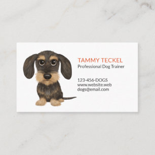 Wirehaired Dachshund   Cute Teckel Cartoon Dog Business Card