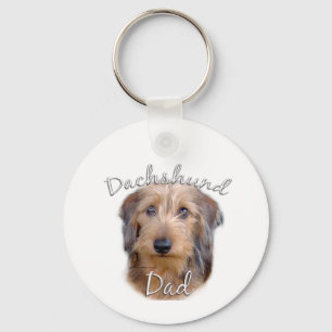 Wirehaired Dachshund Dad 2 Key Ring