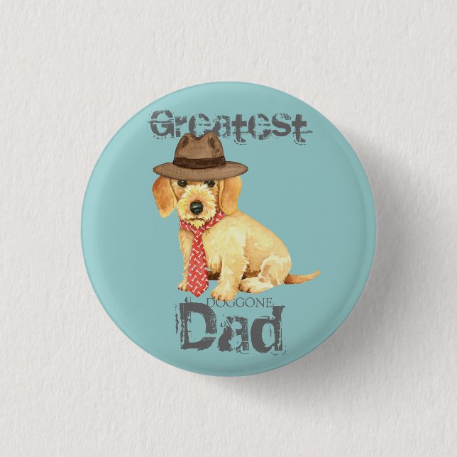 Wirehaired Dachshund Dad 3 Cm Round Badge (Front)