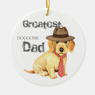 Wirehaired Dachshund Dad Ceramic Tree Decoration