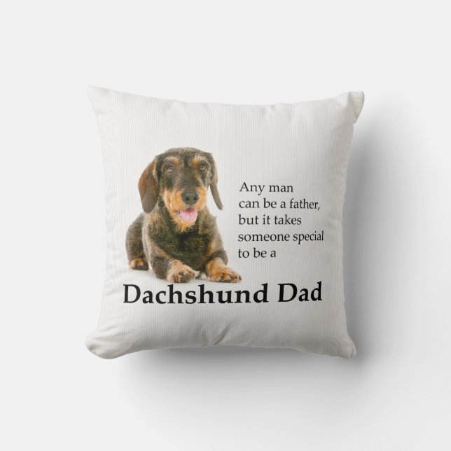 Wirehaired Dachshund Dad Pillow (Front)