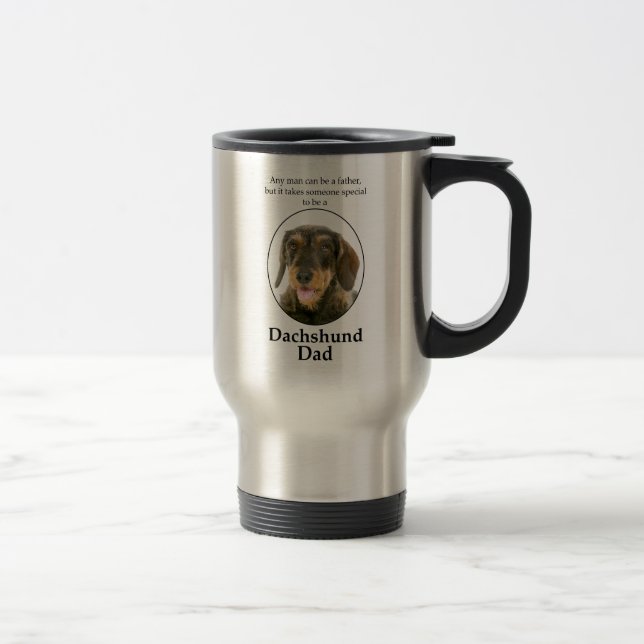 Wirehaired Dachshund Dad Travel Mug (Right)