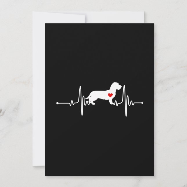 Wirehaired Dachshund dog heartbeat Card (Front)