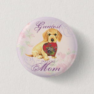 Wirehaired Dachshund Heart Mum 3 Cm Round Badge