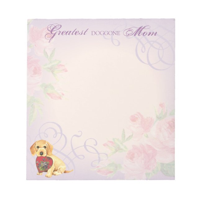 Wirehaired Dachshund Heart Mum Notepad (Front)
