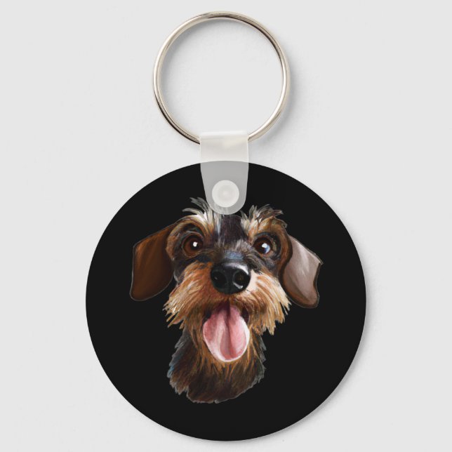 Wirehaired Dachshund Key Ring (Front)