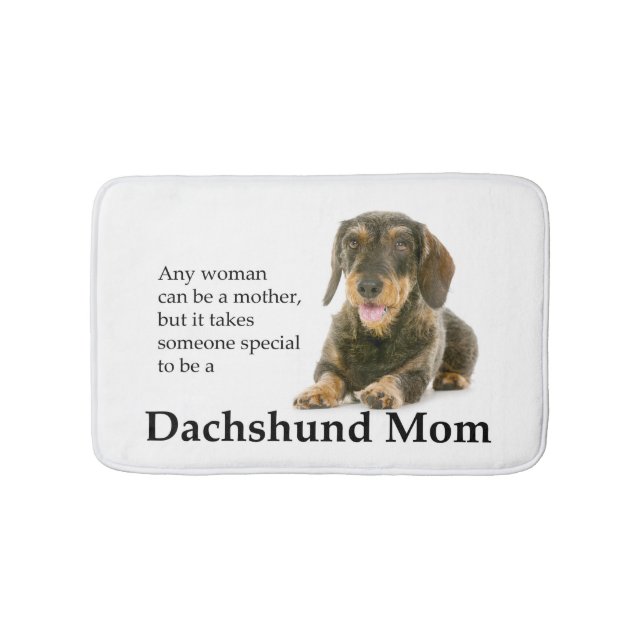 Wirehaired Dachshund Mum Bath Mat (Front)