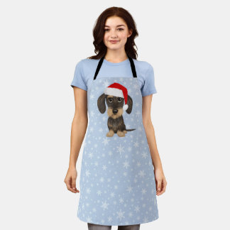 Wirehaired Dachshund Santa Teckel Christmas Dog Apron