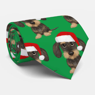 Wirehaired Dachshund Santa Teckel Christmas Dog Tie