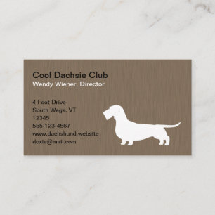 Wirehaired Dachshund Silhouette   Pet Wiener Dog Business Card