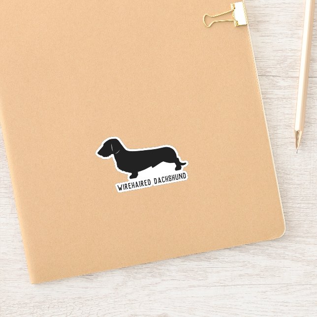 Wirehaired dachshund silhouette sticker Male (Notebook)