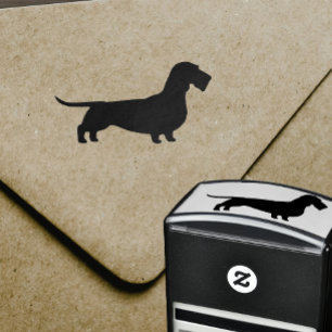 Wirehaired Dachshund Silhouette   Wiener Dog Self-inking Stamp