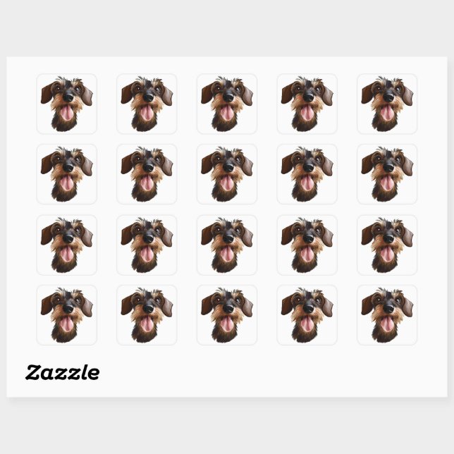 Wirehaired Dachshund Square Sticker (Sheet)
