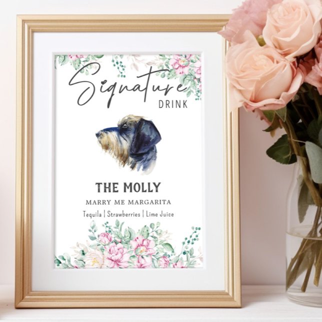 Wirehaired Dachshund Wedding Signature Drink Sign (Creator Uploaded)