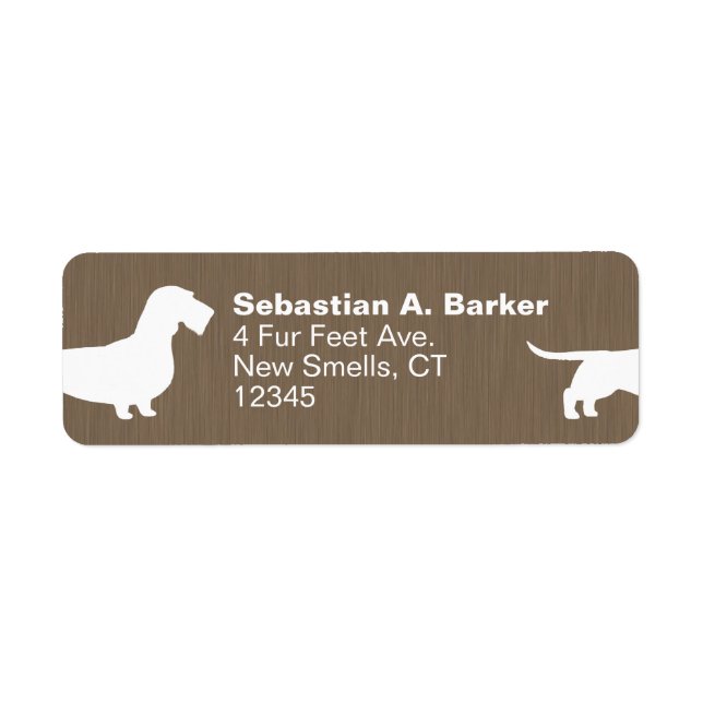 Wirehaired Dachshund Wiener Dog Return Address (Front)