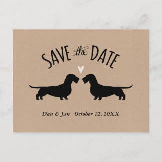 Wirehaired Dachshunds Wedding Save the Date Announcement Postcard