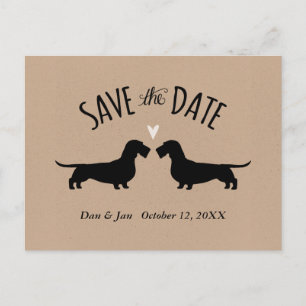 Wirehaired Dachshunds Wedding Save the Date Announcement Postcard