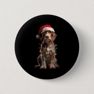 Wirehaired Inting Griffon Christmas Graphics Dog L 6 Cm Round Badge