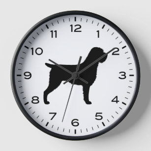 Wirehaired Pointing Grifffon Dog Silhouette Clock