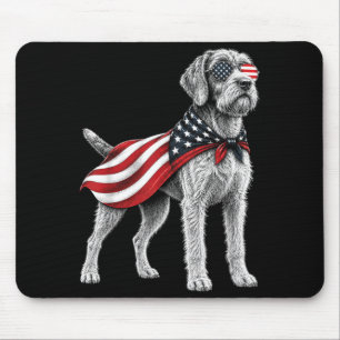 Wirehaired Pointing Griffon 4th Of July Aamerican Mouse Pad