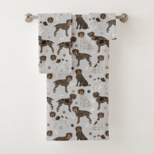 Wirehaired Pointing Griffon Bones and Paws Bath Towel Set