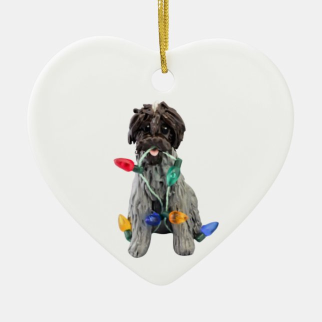 Wirehaired Pointing Griffon Ceramic Ornament (Front)