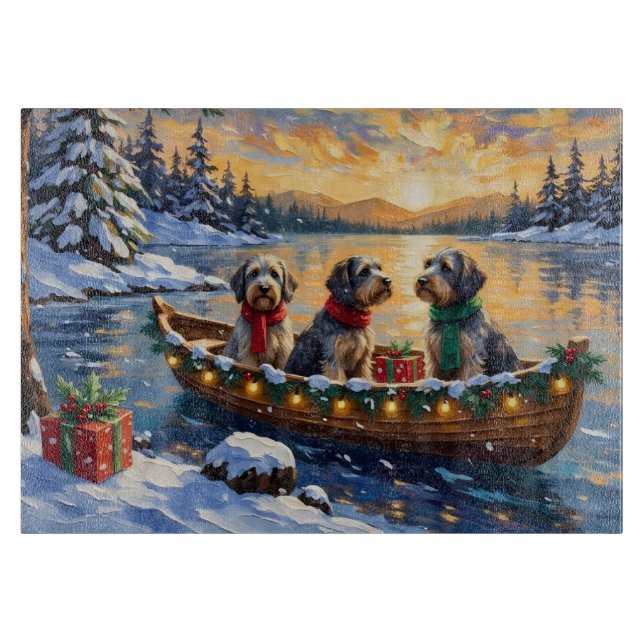 Wirehaired Pointing Griffon Christmas Boat Holiday Cutting Board (Front)
