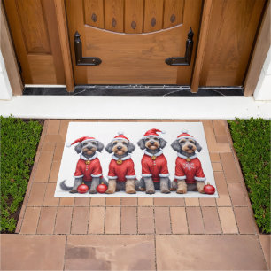 Wirehaired Pointing Griffon Christmas Dress Santa  Doormat