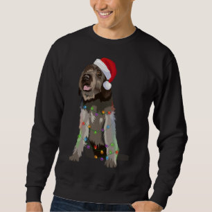 Wirehaired Pointing Griffon Christmas Lights Xmas Sweatshirt