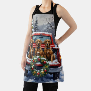 Wirehaired Pointing Griffon Christmas Red Truck Apron