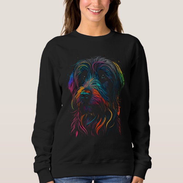 Wirehaired Pointing Griffon Colorful Pop Art Splas Sweatshirt (Front)