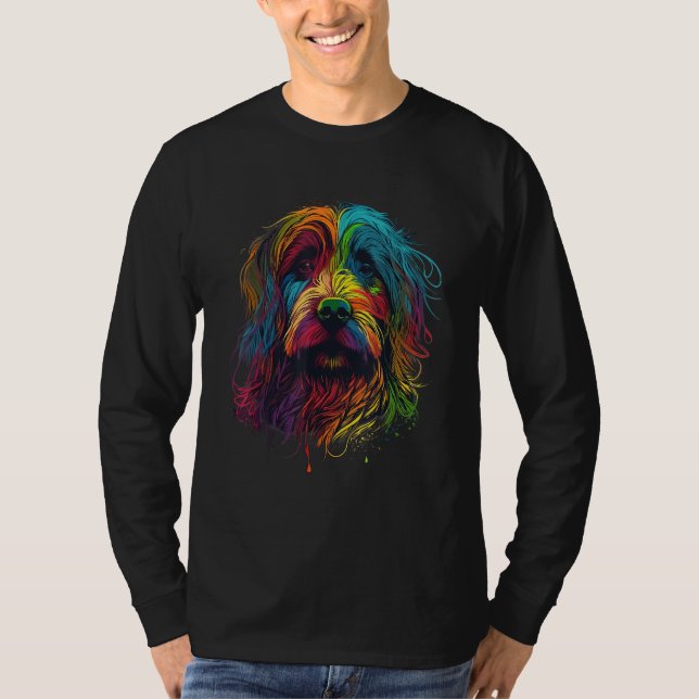 Wirehaired Pointing Griffon Colourful Pop Art Spla T-Shirt (Front)