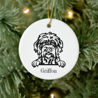 Wirehaired Pointing Griffon dog Ceramic Tree Decoration