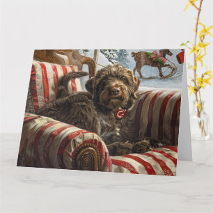 Wirehaired Pointing Griffon Dog Christmas Festive Card