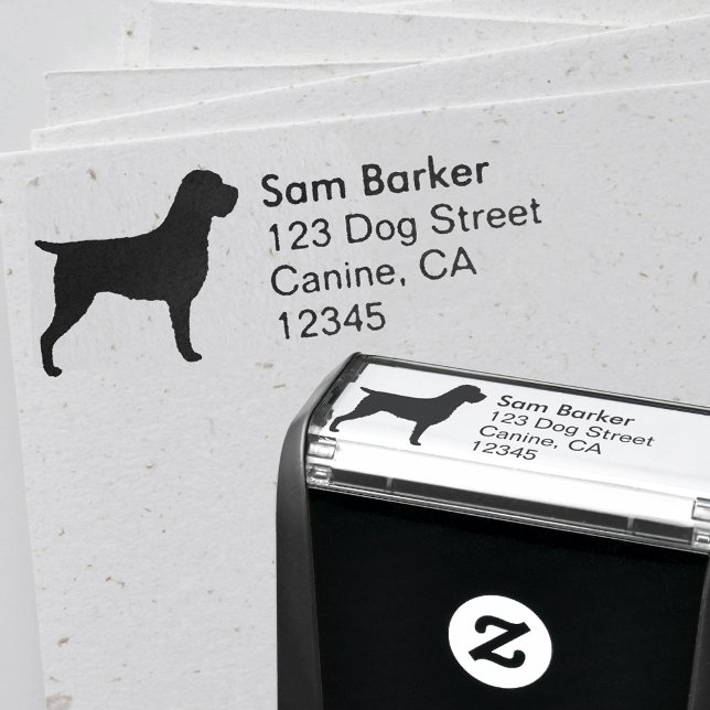 Wirehaired Pointing Griffon Dog Return Address Self-inking Stamp (Creator Uploaded)