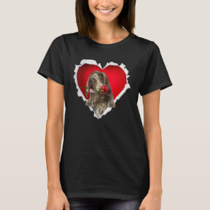Wirehaired Pointing Griffon Dog Rose Heart Valenti T-Shirt