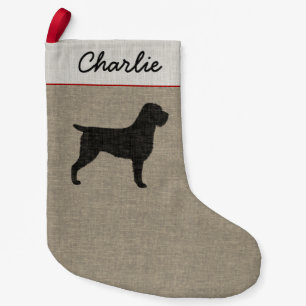 Wirehaired Pointing Griffon Dog Silhouette Holiday Small Christmas Stocking