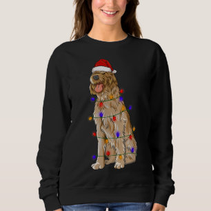 Wirehaired Pointing Griffon Dog Wearing Christmas Sweatshirt