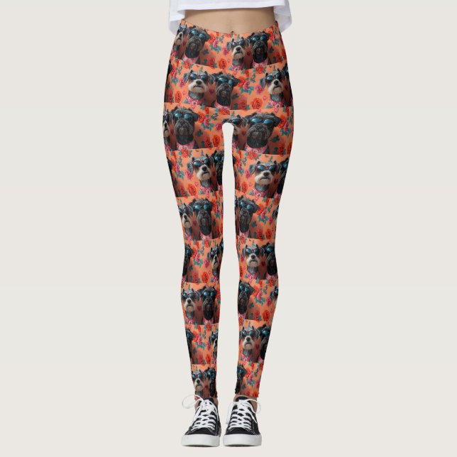 Wirehaired Pointing Griffon Heart Valentine's Day Leggings (Front)