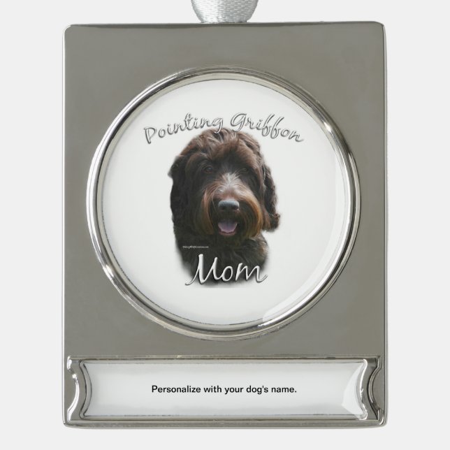 Wirehaired Pointing Griffon Mum 2 Silver Plated Banner Ornament (Front)