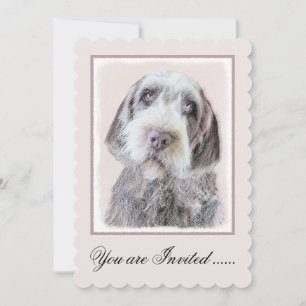 Wirehaired Pointing Griffon Painting - Dog Art Invitation