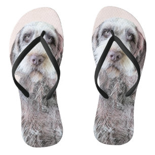 Wirehaired Pointing Griffon Painting - Dog Art Jandals