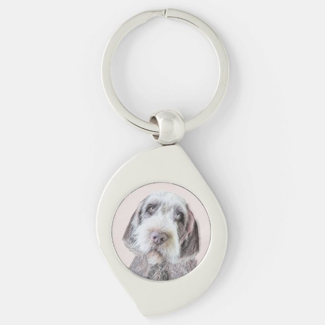 Wirehaired Pointing Griffon Painting - Dog Art Key Ring (Front)