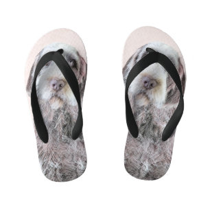 Wirehaired Pointing Griffon Painting - Dog Art Kid's Jandals
