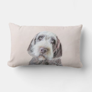 Wirehaired Pointing Griffon Painting - Dog Art Lumbar Cushion