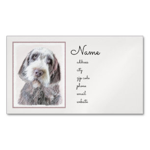 Wirehaired Pointing Griffon Painting - Dog Art Magnetic Business Card