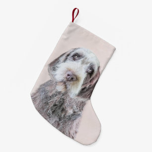 Wirehaired Pointing Griffon Painting - Dog Art Small Christmas Stocking